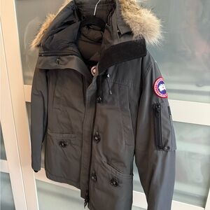 Canada Goose Women’s Charcoal Puffer with Fur Trim